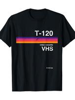 Asian Size Retro VHS Video Tape Pattern Tshirt  Nostalgic Design From The 80s And 90s Unisexs Casual Wear Retro Tshirt 2XL
