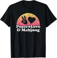Peace Love and Mahjong TShirt Funny Gift Clothes Tops Shirts for Women Graphic T Shirts Camisetas Ropa Mujer S