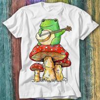 Star Frog Playing Banjo On Magic Mushroom Fungi T Shirt Mens Womens Tees Top Top Tee 317 M