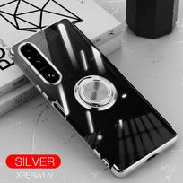 Sony Xperia 1 VII/10 VI Electroplated Transparent Case with Finger Ring Buckle Xperia 10 VII sidabras