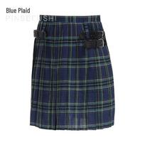 Men's Scottish Plaid Pleated Skirt Halloween Costume, European/American Festival Wear XL mėlynos languotos spalvos