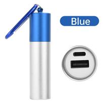 1pcs Mini 18650/21700 Mobile Power Kits DIY Portable Charging Treasure Box No Soldering Tpye C Connector Fast Charging 5V 2A mėlyna