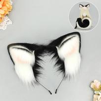 Cute Shiba Inu Dog Ears And Tail Set Realistic Animal Cosplay Costume For Halloween Anime Party Role Play