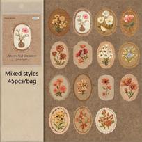 DIY Floral Sticker Set for Journaling Scrapbook Decor and Personalized Notebook Design with 45 Flower Pieces