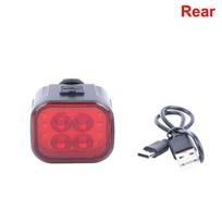 Rechargeable Bike Lights Type-C LED 400 Lumen Headlight and Rear Tail Light for Night Cycling Safety