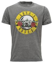 Official Guns N' Roses Classic Logo T Shirt Burnout Grey New Small 2XL