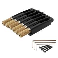 10.5mm 6 String Guitar Bridge Brass Saddles Zinc Alloy Electric Guitar Bridge Parts for DIY Building Replacement and Upgrade juoda