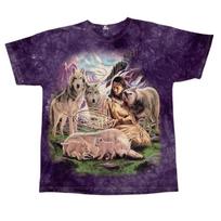 VINTAGE The Mountain Indėnė Su Vilkais Sapnų Gaudytoja Violetinė Didelė Jerzees 2003 XL