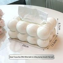 European Cream Marshmallow Tissue Box Decor for Living Room or Dining Table kremas baltos spalvos