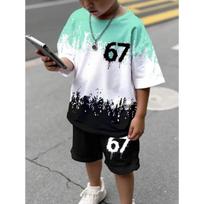 Funny Six Seven Italian Brainrot 67 Number Print Kids Short Sleeved Suit Children Clothing T-Shirt + Shorts 2pc Set Boys Clothes 100