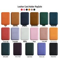 MagSafe Leather Magnetic Card Holder for iPhone 16-13, Fits 12, Bus Card Slot, Solid Color Cover With logo rožinio aukso spalvos
