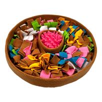 Dog & Cat Puzzle Sniffing Slow Feeder Mat: Decompression Bowl for Small, Medium & Large Pets kavos spalvos spalva