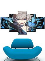 Anime Figūrinis Plakatas Drobė Sienos Menas Paveikslėlis 5 vnt. Japonija Jujutsu Kaisen Moduliniai dekoratyviniai paveikslai ant sienos apdaila Be rėmelio 20x35cm*2  20x45cm*2  20x55cm*1