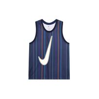 Nike kvėpuojantis apvalios apykaklės dryžuotas krepšinio marškinėlis vyriški viršutiniai drabužiai Mėlynas DX0436-410 S