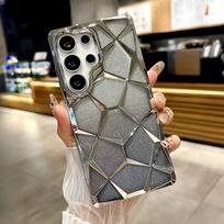 Suitable for Samsung S25 Ultra Mobile Phone Case Water Cube Electroplated Three dimensional Diamond S24 Gradient Glitter All Inclusive Soft Case Samsung S25Ultra