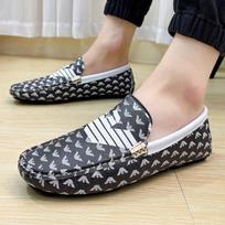 Popular Four Seasons Fashion Men's Doudou Shoes Barber Nightclub Trend Small Leather Shoes Lazy One Foot Loafers 38 juoda
