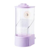 Thickened Bird food Container Plastic Automatic Parrots Feeder with Stand Cage Clean Feeding Solution for Small Birds violetinė