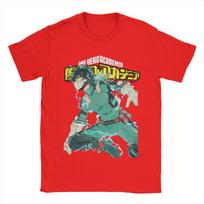 My Hero Academia Deku Full Cowl My hero Academia T-Shirt Men's Cotton Clothes Novelty  Round Neck Short Sleeve S
