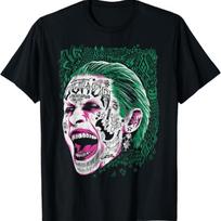 DC Suicide Squad Harley Quinn Joker Face Tattoo T-Shirt S įvairiaspalvis
