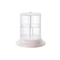 4-Layer Hair Accessory Organizer Transparent Dust-proof Powder Puff Box Rotating Cosmetic Storage Rack Girls' Jewelry Storage