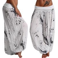 Moteriškos kasdieninės „Boho Print“ kelnės plačiomis kelnėmis XXXXXL