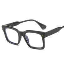 Anti Blue Light Men's Reading Glasses Luxurious Rectangle Eyeglasses Rivets Vintage Brand Designer Square Black Glasses Frames Original lens 0
