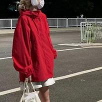 Harajuku žalios striukės, moteriškos Y2k gatvės aprangos paltai, negabaritinės rudens lauko didelės vintažinės striukės, populiarūs produktai XXL raudona