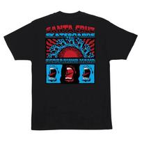 SANTA CRUZ Vyriški trumparankoviai marškinėliai Screaming Connect Skate T-shirt Juodi L