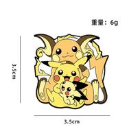 Pokémon Theme Badge Pikachu Dragon Squirtle Cute Cartoon Anime Brooch Small Gifts for Kids