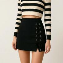 Women's Lace-up Mini Skirt Black Shorts Skirts Fashion Y2k Clothing Plus Size S juoda