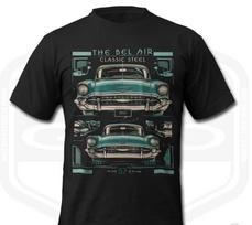 Men's 1957 Chevrolet Bel Air Classic Steel American Classic Car T-Shirt 2XL