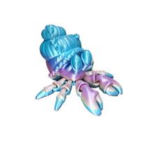 Cute Hermit Crab Ornament: Jointed 3D Printed Marine Life Model for Decoration Small (Length 8.5cm)