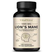 Lion's mane mushroom 1000 mg, boosts the brain and immune system, 120 capsules 120 Capsules