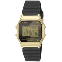 TIMEX T-80 Men's Digital Quartz Watch Gold Case Rubber Band TW2V41000