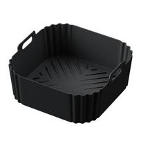 Silicone Air Fryer Baking Tray Square 5.5-6.2L Silicone Air Fryer Liners Heightened Reusable Air Fryer Basket