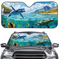 Nešiojama delfino formos automobilio priekinio stiklo apsauga nuo saulės, nereikia montuoti, vasarinė automobilio UV apsauga. Užsakyti individualiai. One Size