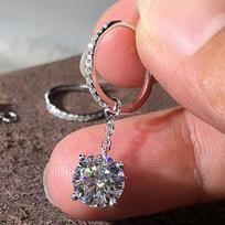 Huitan Low-key Drop Earrings for Women Crystal Cubic Zirconia Pendant Link Dangle Earrings Timeless Styling Classic Ear Zircon