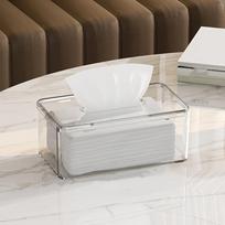 1PC Transparent Minimalist Acrylic Tissue Box - Minimalist Design, Suitable for Bathroom and Living Room Decoration skaidri