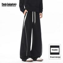 Mark Fairwhale Men's American Style Loose Straight-Leg Sweatpants 2XL juoda