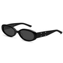Gentle Monster X Maison Margiela Bendradarbiavimo Ovalūs Saulės Akiniai Su Baltu Keturiais Dygsniais Dizainas Unisex Akiniai Juodi MM206-01 Basic Packaging-Eyeglass Case+Box,54,Black black
