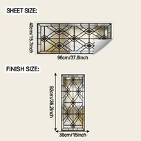 Kūrybiškas vintažinis geometrinis raštas Lauko balkono stiklinės vitrinos lipdukas gray