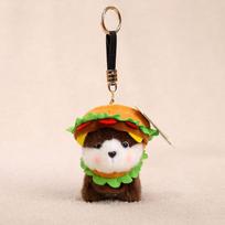 Short Plush Fabric Burger Animal Plushie Elephant Hamburger Charm  Creative Gift for Foodies kava