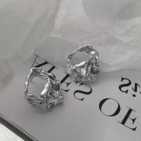 Irregular Liquid Metal Earrings Personality Fashion Retro Geometric Hollow Out Earrings Woman Party Travel Christmas Gift