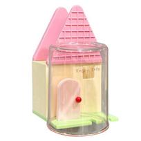 Toothbrush Holder with Transparent Mouthwash Cup Wall Mount Nail-Free Self Adhesive Organizer House Shape Storage Rack for Bathroom