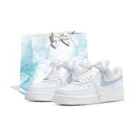 Nike Air Force 1 Šviesiai mėlyna Drugelio svajonė, Pirkinių krepšys Neslystantis Aukštį didinantys Žemi Skateboard batai HV2511-100(Team2362-S-BOX) 38.5