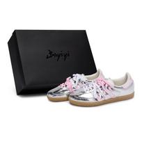 Adidas Originals SAMBA OG Vokietijos armijos sportbačiai Moteriški žemi Sidabriniai/Rožiniai JR0035(Team80-S-BOX) 41⅓