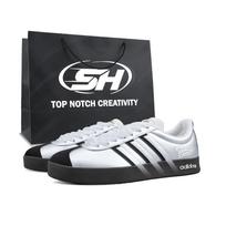 Adidas VL COURT 2.0 Galaxy Whisper, Special Shopping Bag Abrasion Resistant Low top German Army Trainers Unisex Black JI0497(Team1800-SBOX) 39⅓