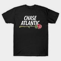 Men Black Print T-shirt Chase Atlantic No-Cut Transfer Paper Print Cotton Tshirt S juoda