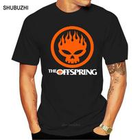 New The Offspring Skull Logo Rock Band Men's Black T-Shirt Size S To 3XL Summer Style Mens T-Shirts S įvairiaspalvis