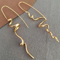 Chic Wave Drop Earrings Statemen Curved Gold/Silver Color Simple Design Earrings For Women's Daily Wear